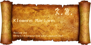 Klemens Mariann névjegykártya